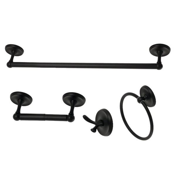 Kingston Brass BAK312478MB Victorian 4-Piece Bathroom Accessory Set, Matte Black BAK312478MB - main